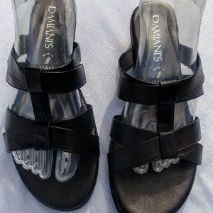 Damiani's  black slip-on sandals